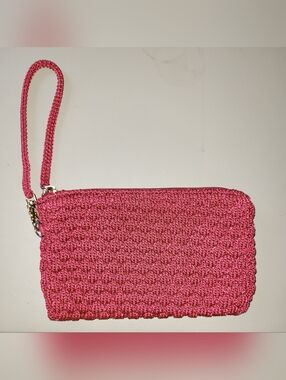The Sak Orignal - Woven Wristlet Clutch - Salmon/Pink
